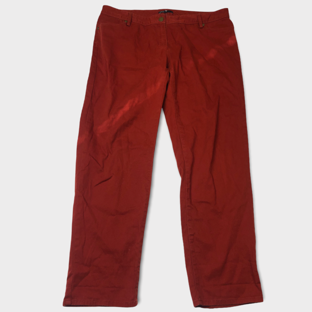 Chaus Rust Red Mid Rise Relax Fit Pants Women’s Plus Size 14
